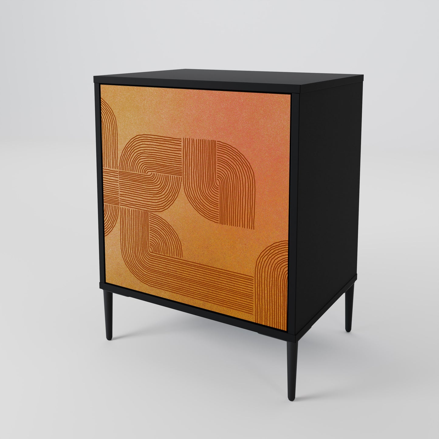 Credenza a 1 anta con finitura nera STRENGTHENING RELATION