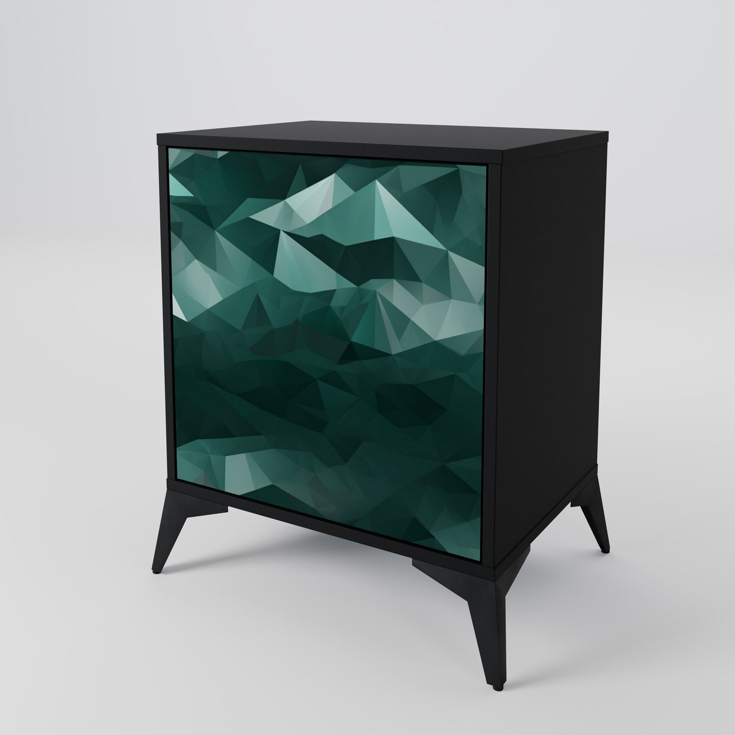 Credenza POLYGONAL FLOATING a 1 anta con finitura nera