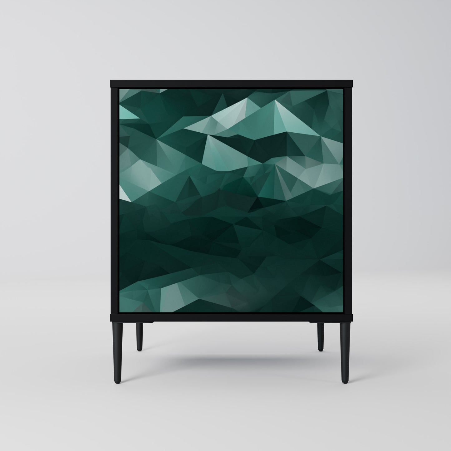 Credenza POLYGONAL FLOATING a 1 anta con finitura nera