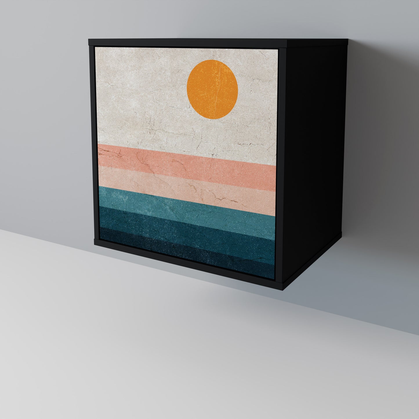 TWO HALVES 1-Door Sideboard in Black Finish