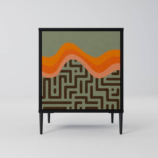 Credenza a 1 anta SIMPLE SOLUTIONS con finitura nera