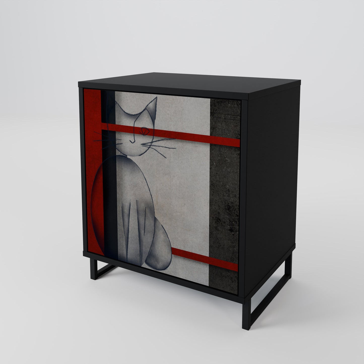 Credenza GRAY FIGURES a 1 anta con finitura nera