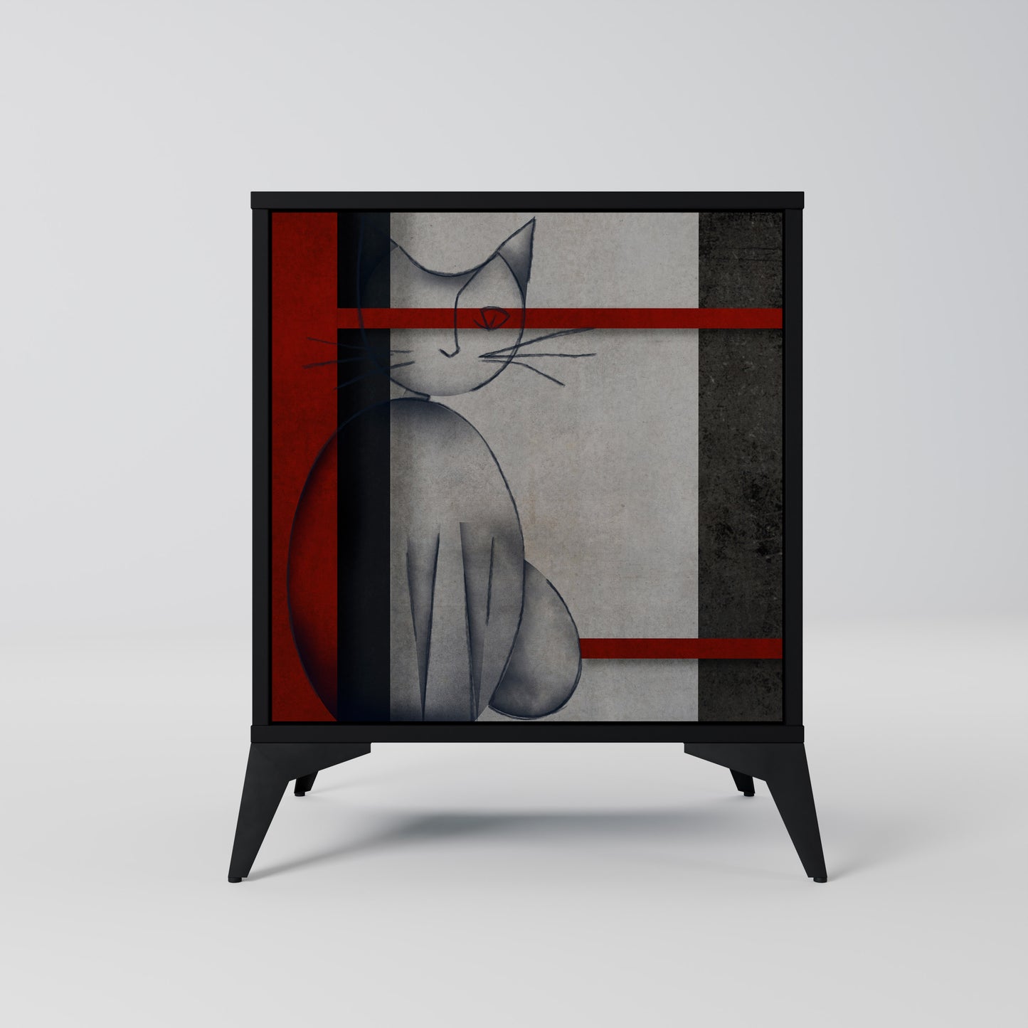 Credenza GRAY FIGURES a 1 anta con finitura nera