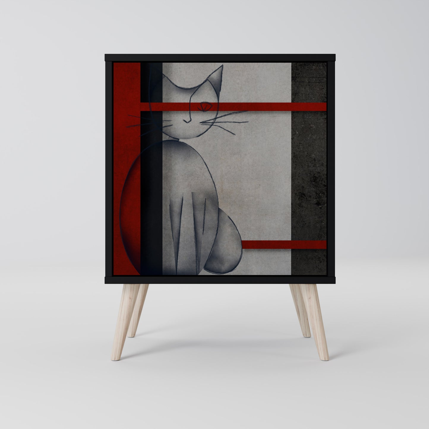 Credenza GRAY FIGURES a 1 anta con finitura nera