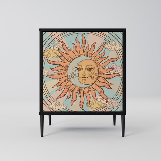 Credenza MYSTICAL STRUCTURE a 1 anta con finitura nera