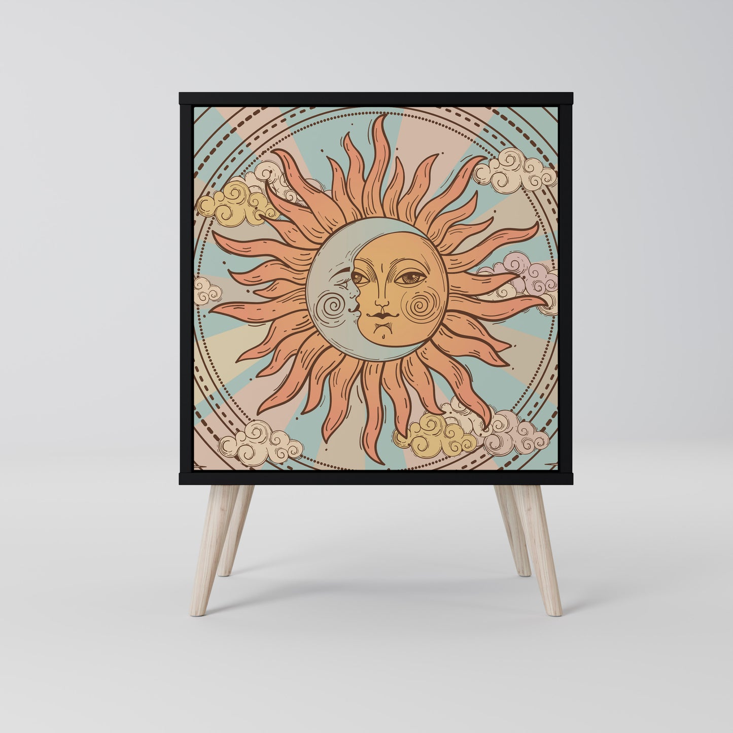 Credenza MYSTICAL STRUCTURE a 1 anta con finitura nera