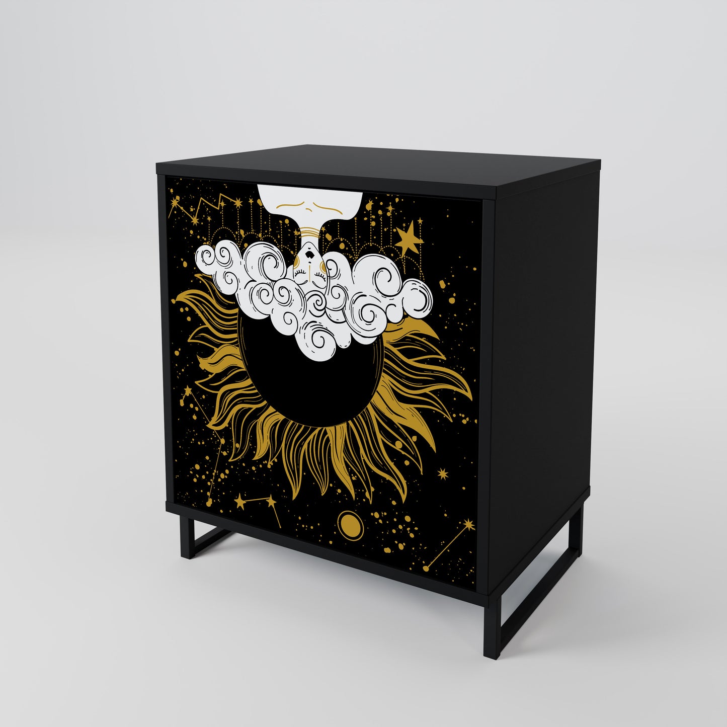 Credenza STELLAR CONSTELLATIONS a 1 anta con finitura nera