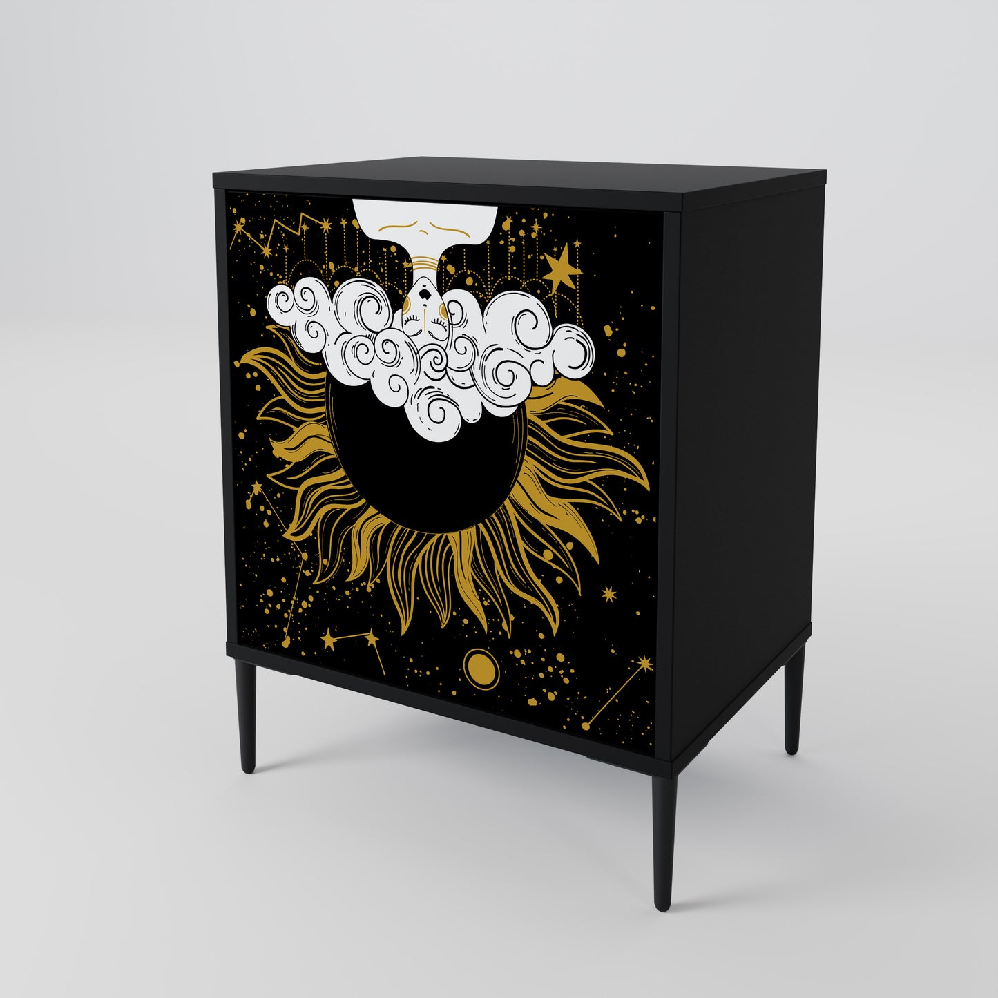 Credenza STELLAR CONSTELLATIONS a 1 anta con finitura nera