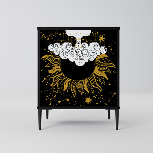 STELLAR CONSTELLATIONS 1-Door Sideboard in Black Finish