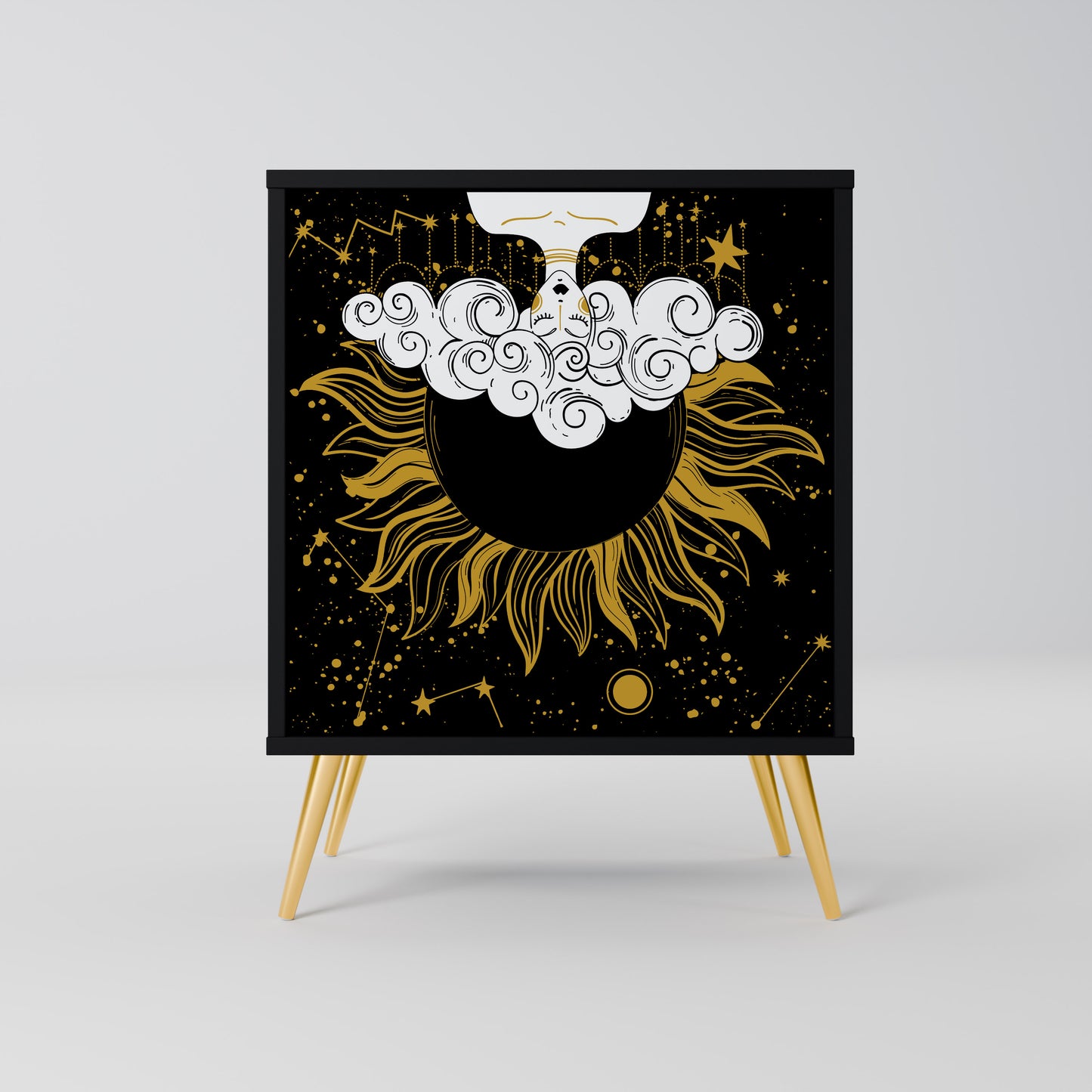 Credenza STELLAR CONSTELLATIONS a 1 anta con finitura nera