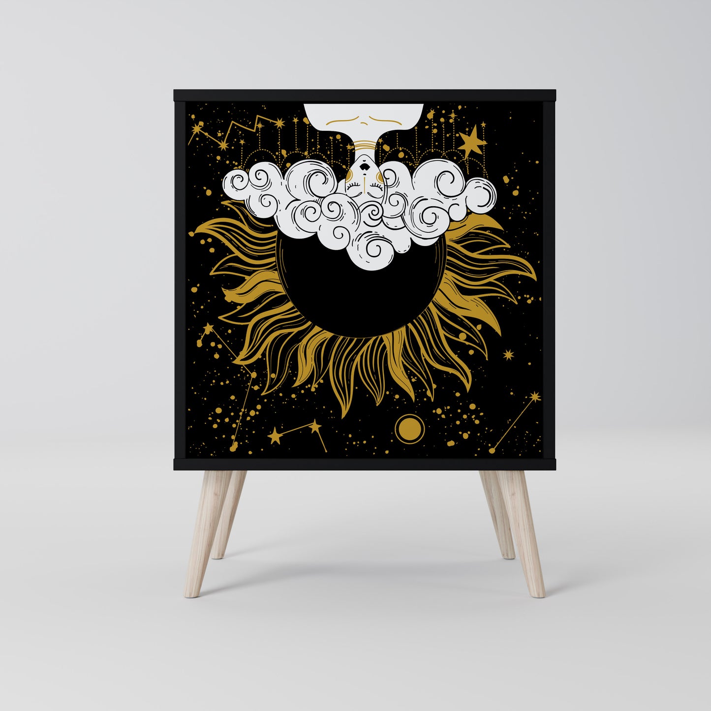 Credenza STELLAR CONSTELLATIONS a 1 anta con finitura nera