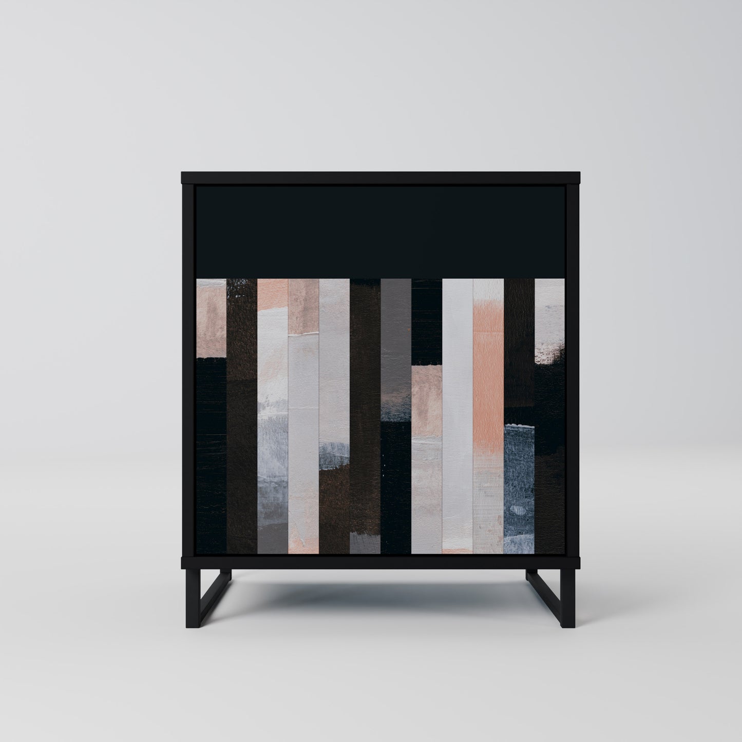 Credenza COLLAGE OF RECTANGLES a 1 anta con finitura nera