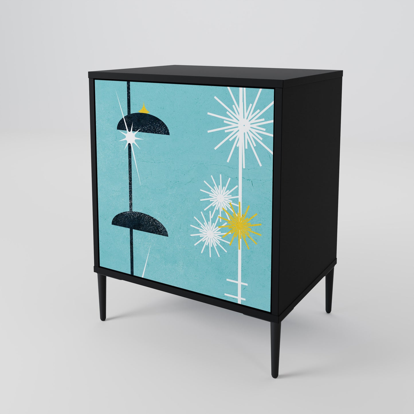 PATHS TO HAPPINESS 1-Door Sideboard in Black Finish