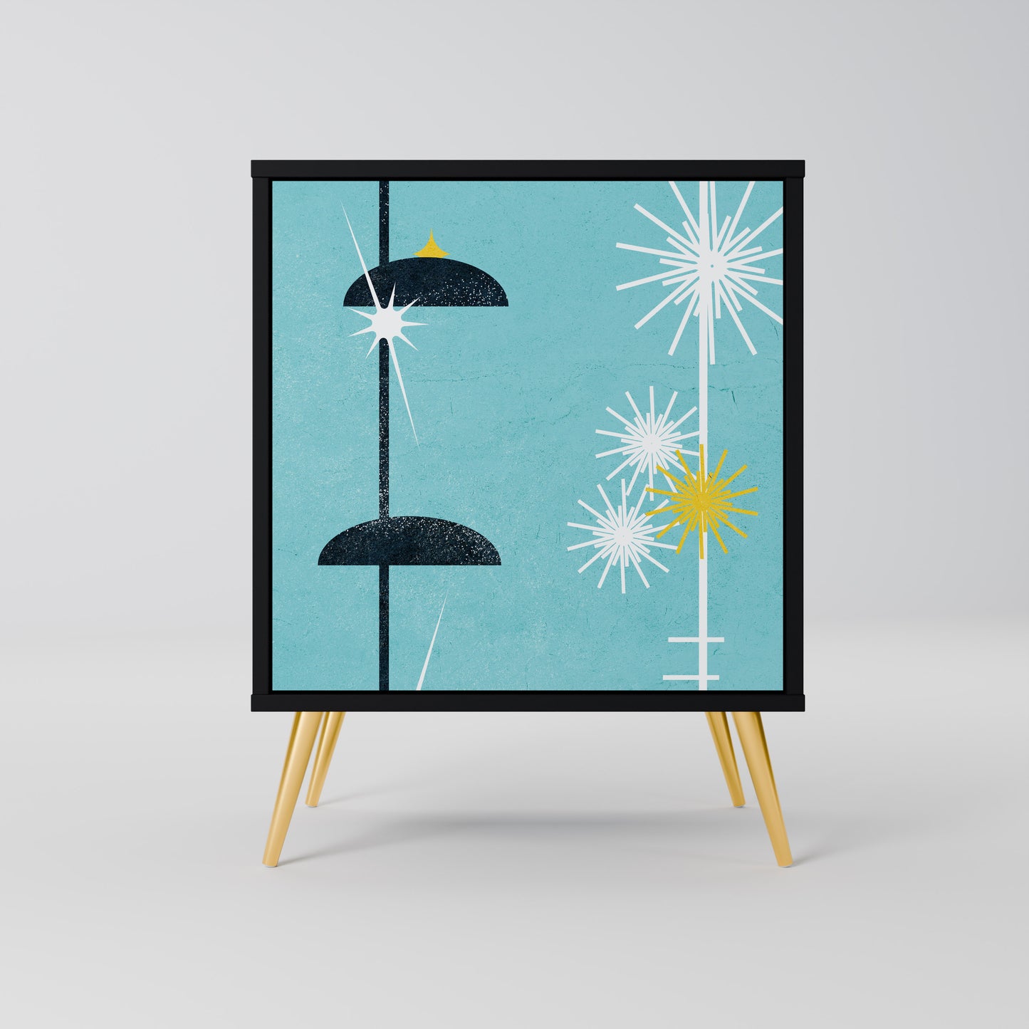 PATHS TO HAPPINESS 1-Door Sideboard in Black Finish