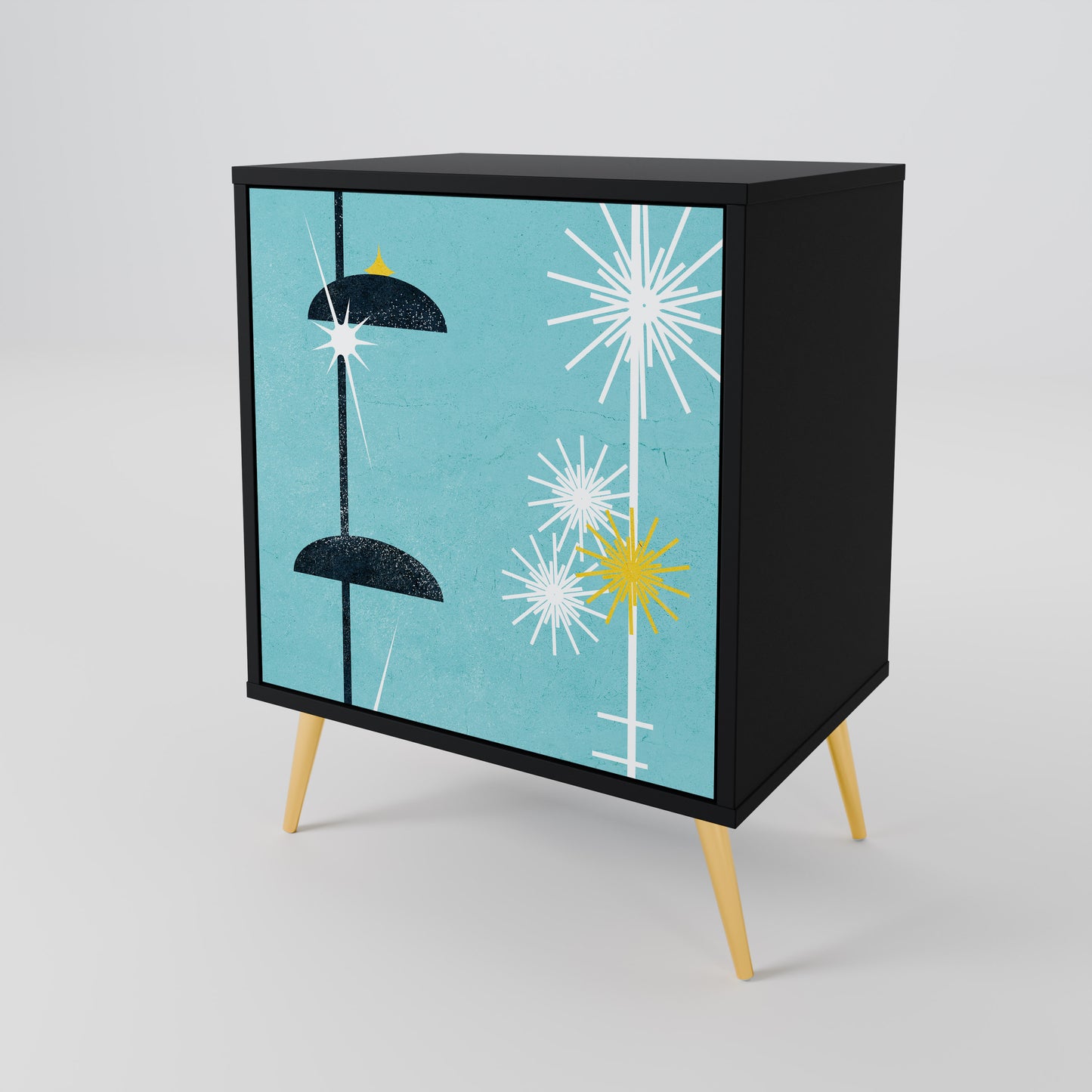 PATHS TO HAPPINESS 1-Door Sideboard in Black Finish