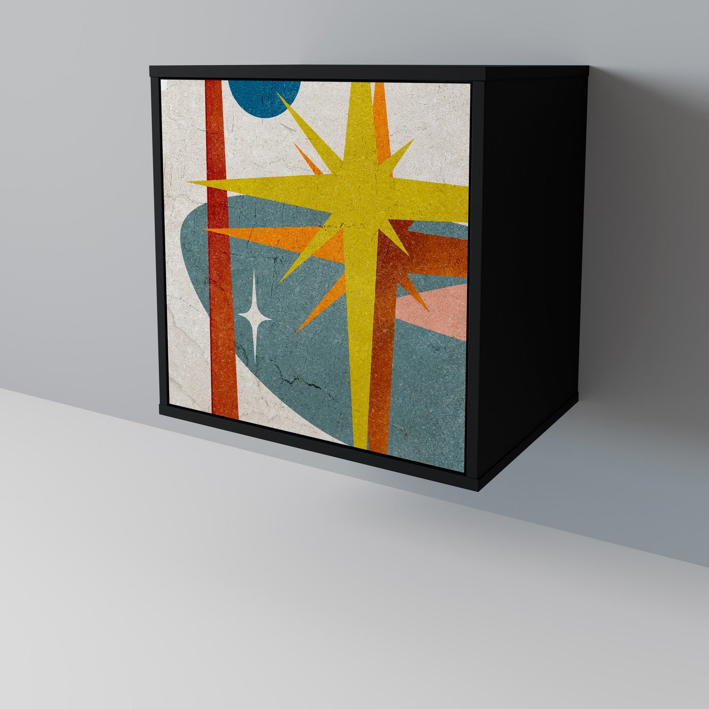 Credenza a 1 anta INTERSTELLAR VIBES con finitura nera