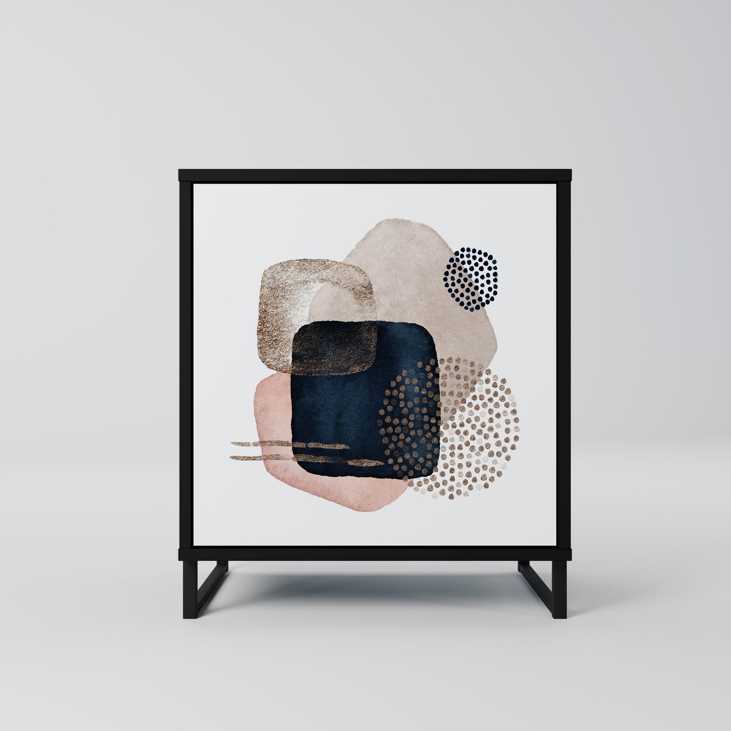 Credenza a 1 anta COLORFUL SHAPES con finitura nera