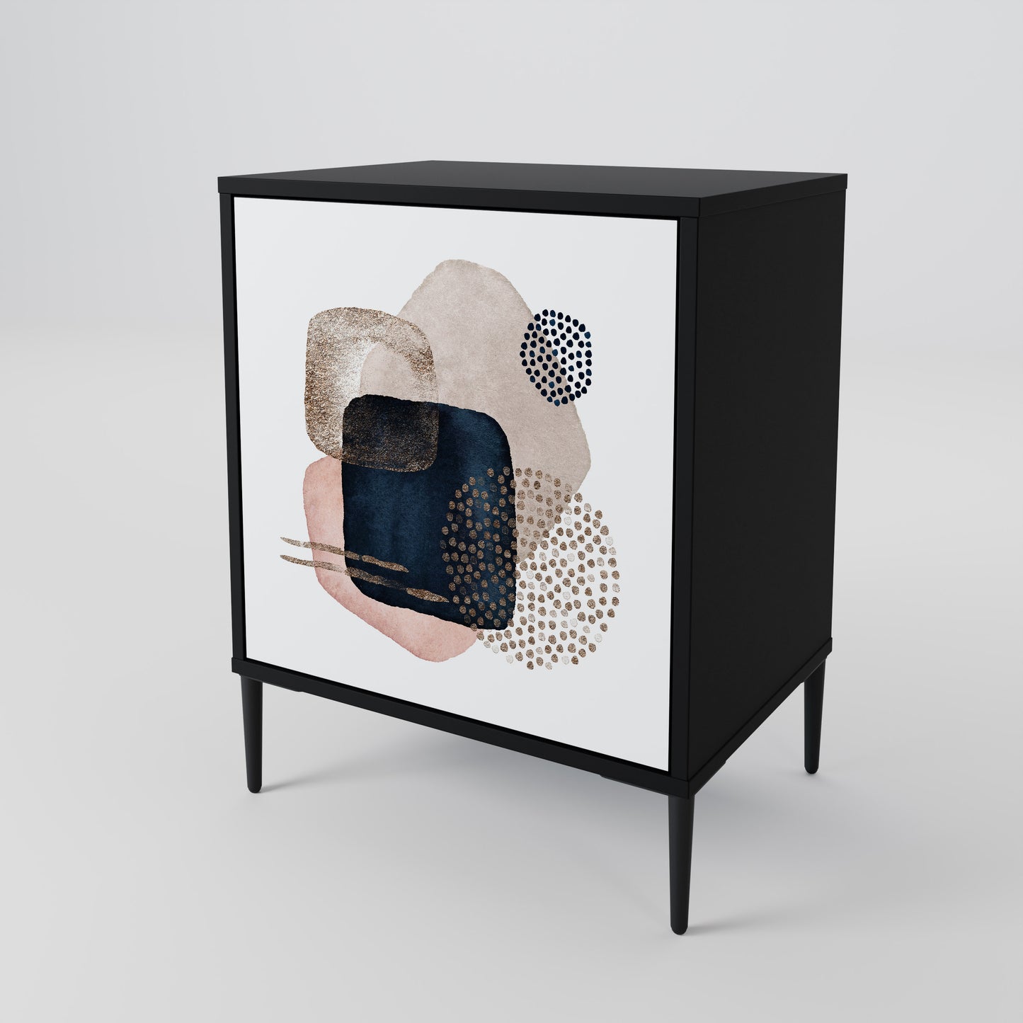 Credenza a 1 anta COLORFUL SHAPES con finitura nera