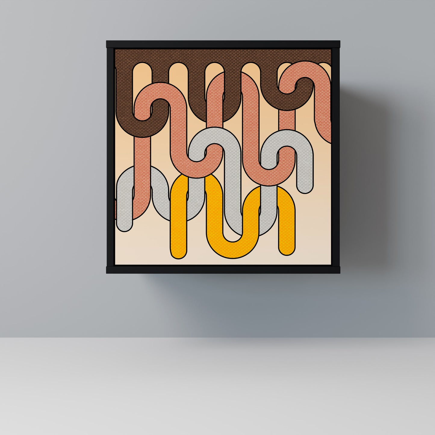 Credenza a 1 anta COLORFUL STRINGS con finitura nera