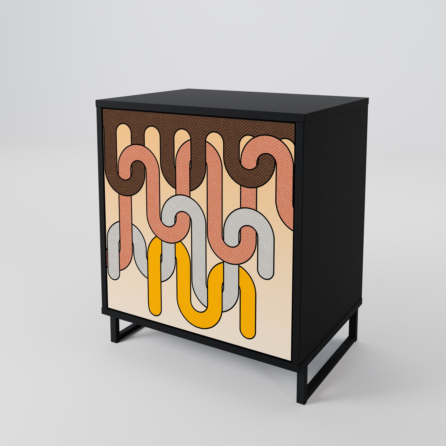 Credenza a 1 anta COLORFUL STRINGS con finitura nera