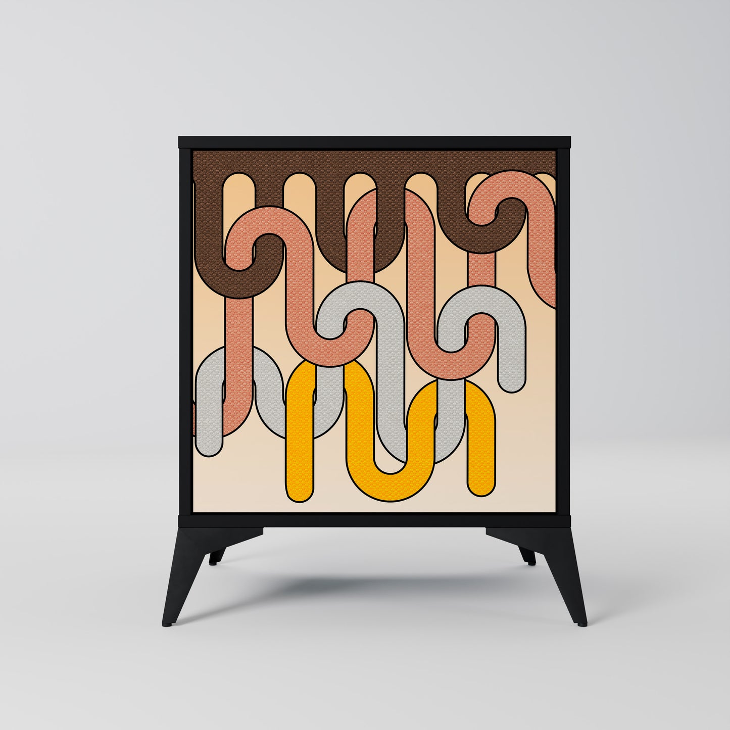 Credenza a 1 anta COLORFUL STRINGS con finitura nera