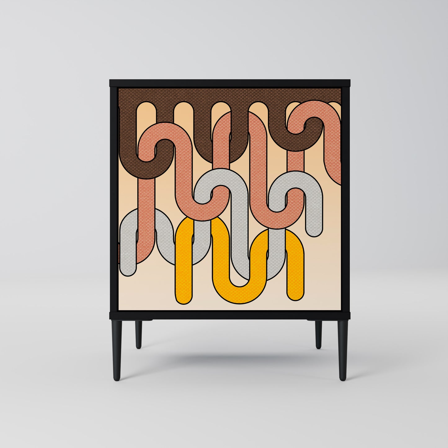 Credenza a 1 anta COLORFUL STRINGS con finitura nera