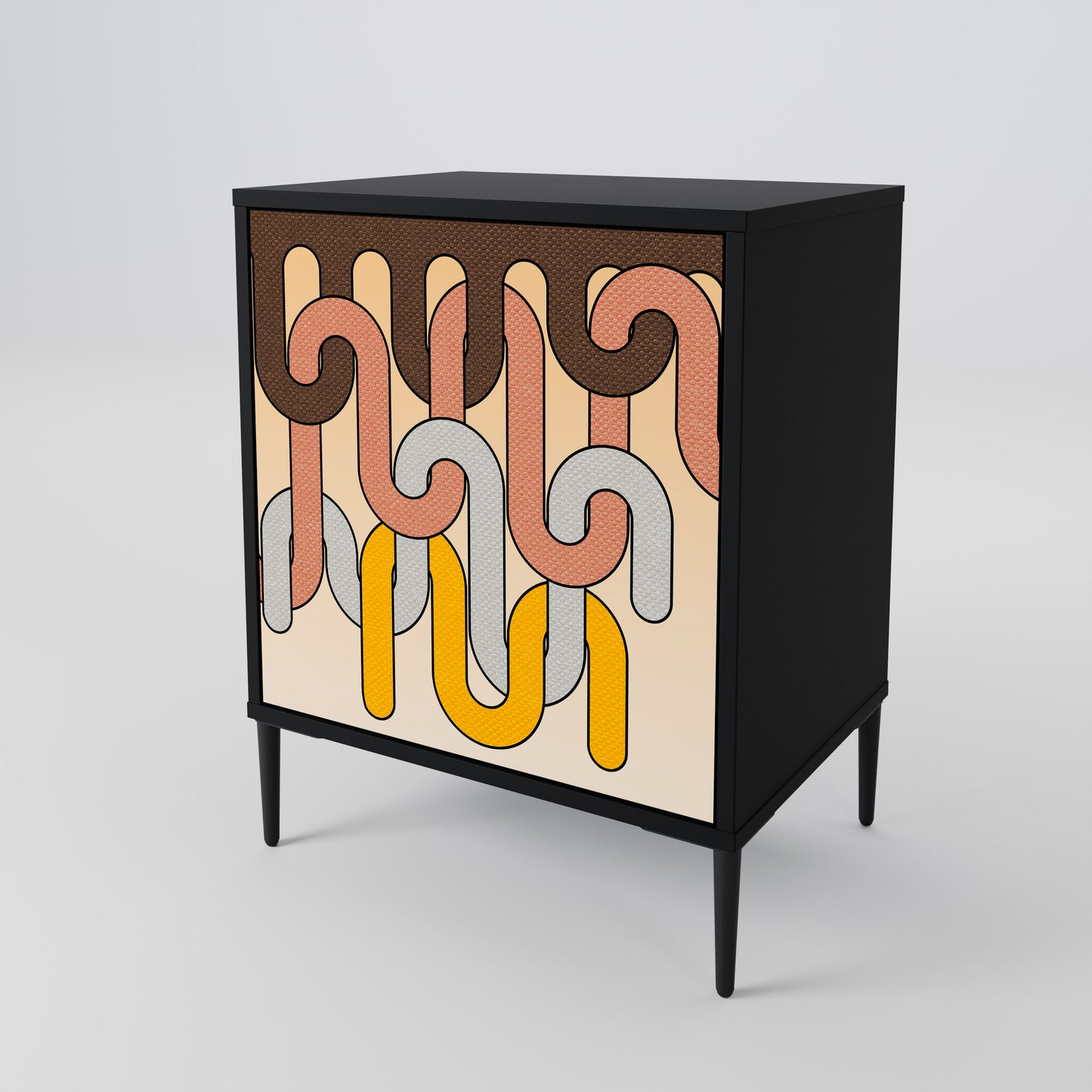 Credenza a 1 anta COLORFUL STRINGS con finitura nera