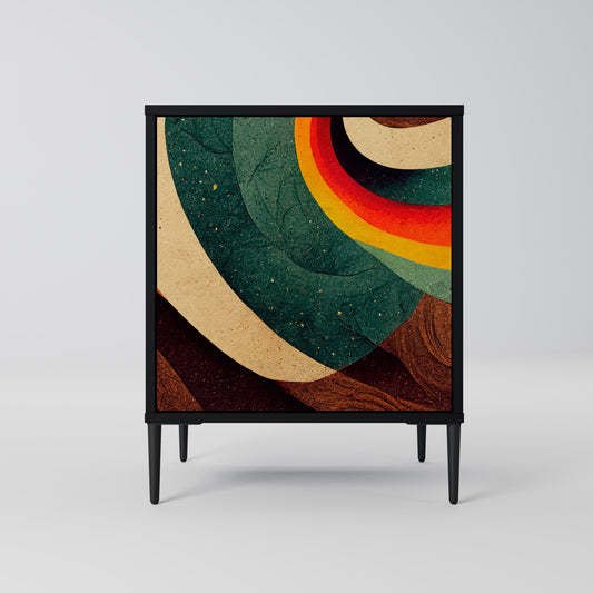 COLORFUL STRANDS 1-Door Sideboard in Black Finish