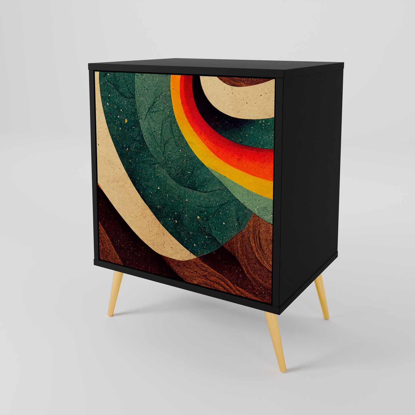 Credenza a 1 anta COLORFUL STRANDS con finitura nera