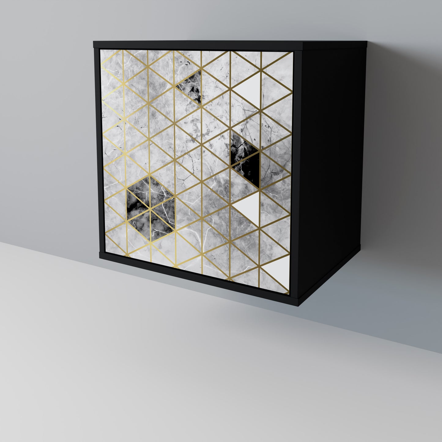 Credenza ASHEN ARIA a 1 anta con finitura nera