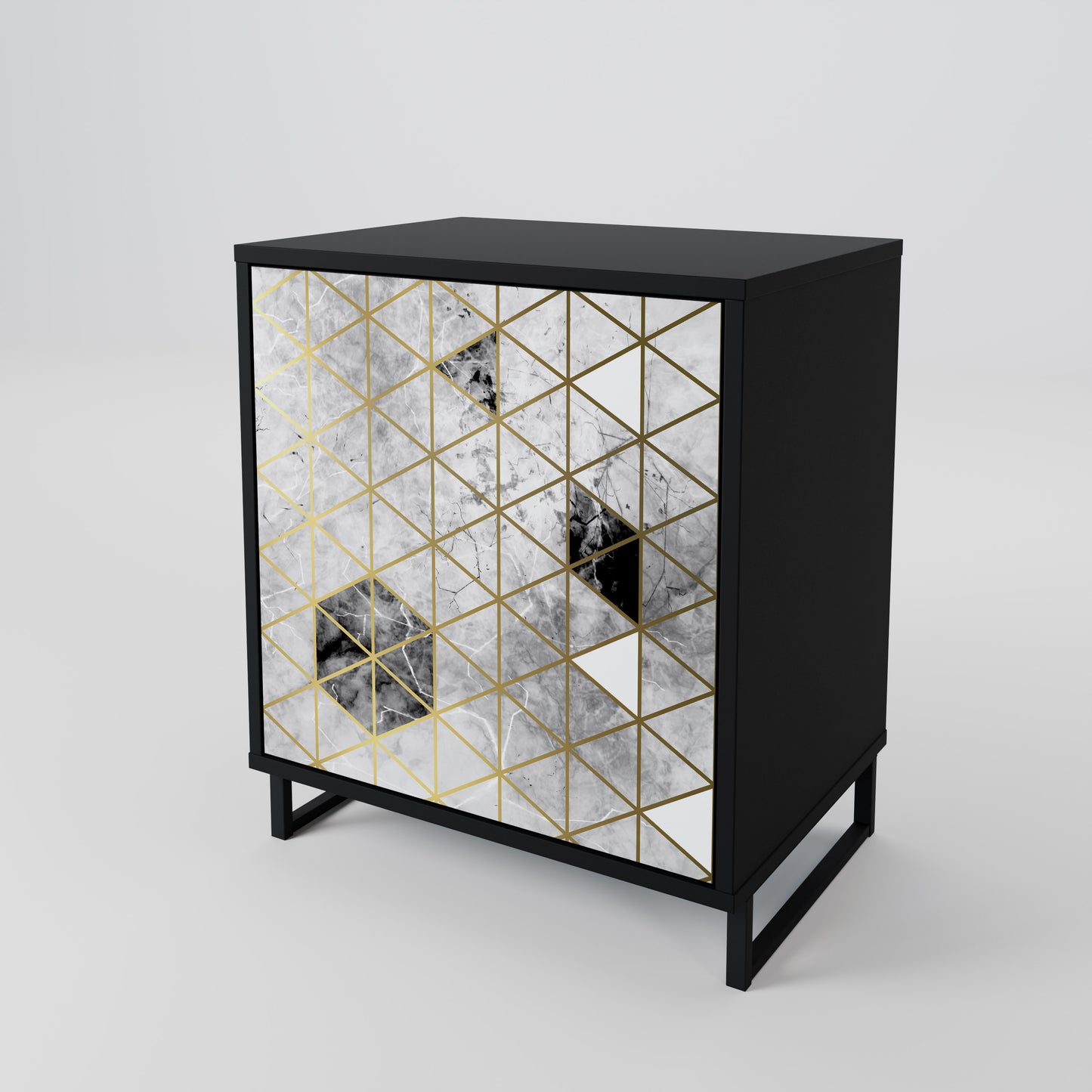 Credenza ASHEN ARIA a 1 anta con finitura nera