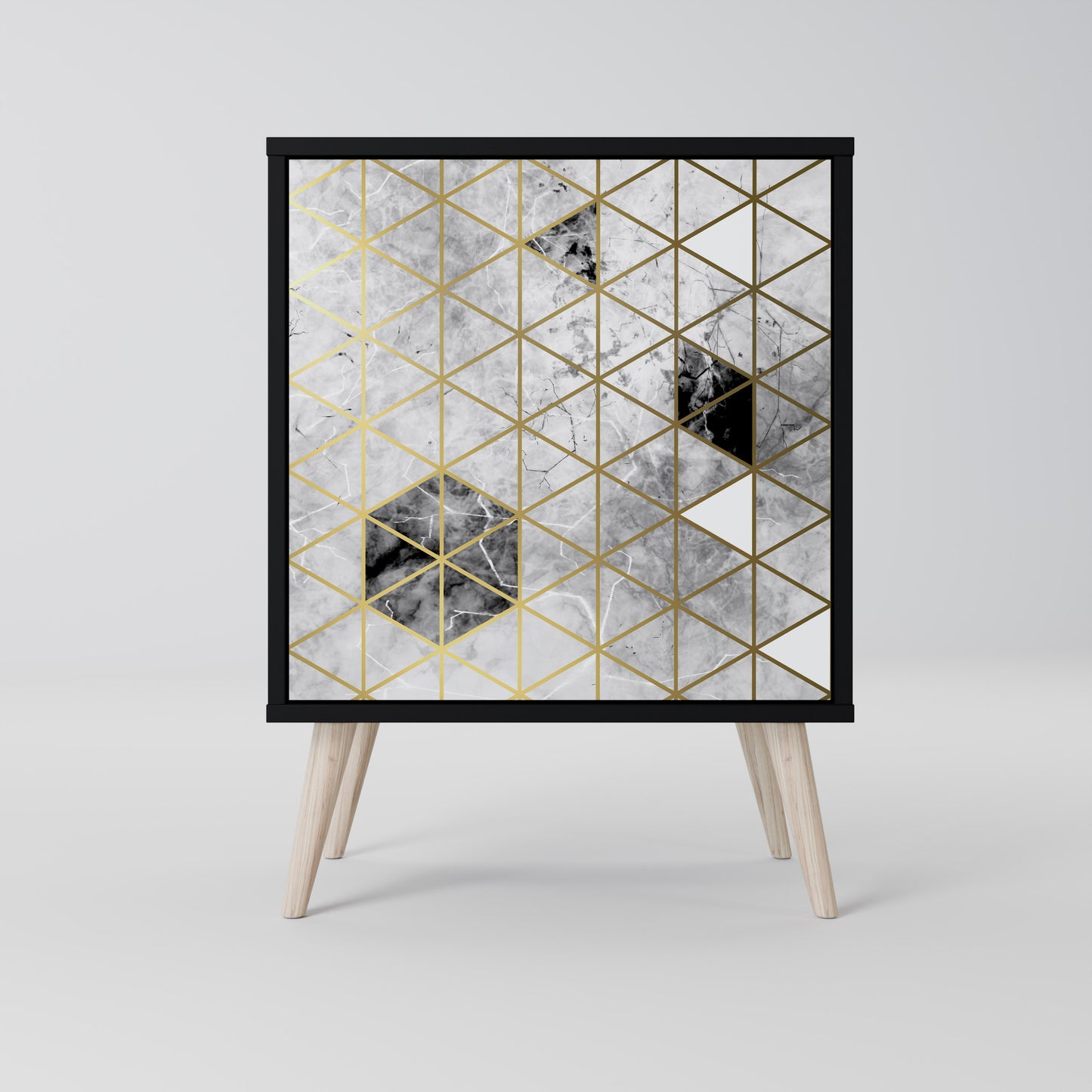 Credenza ASHEN ARIA a 1 anta con finitura nera