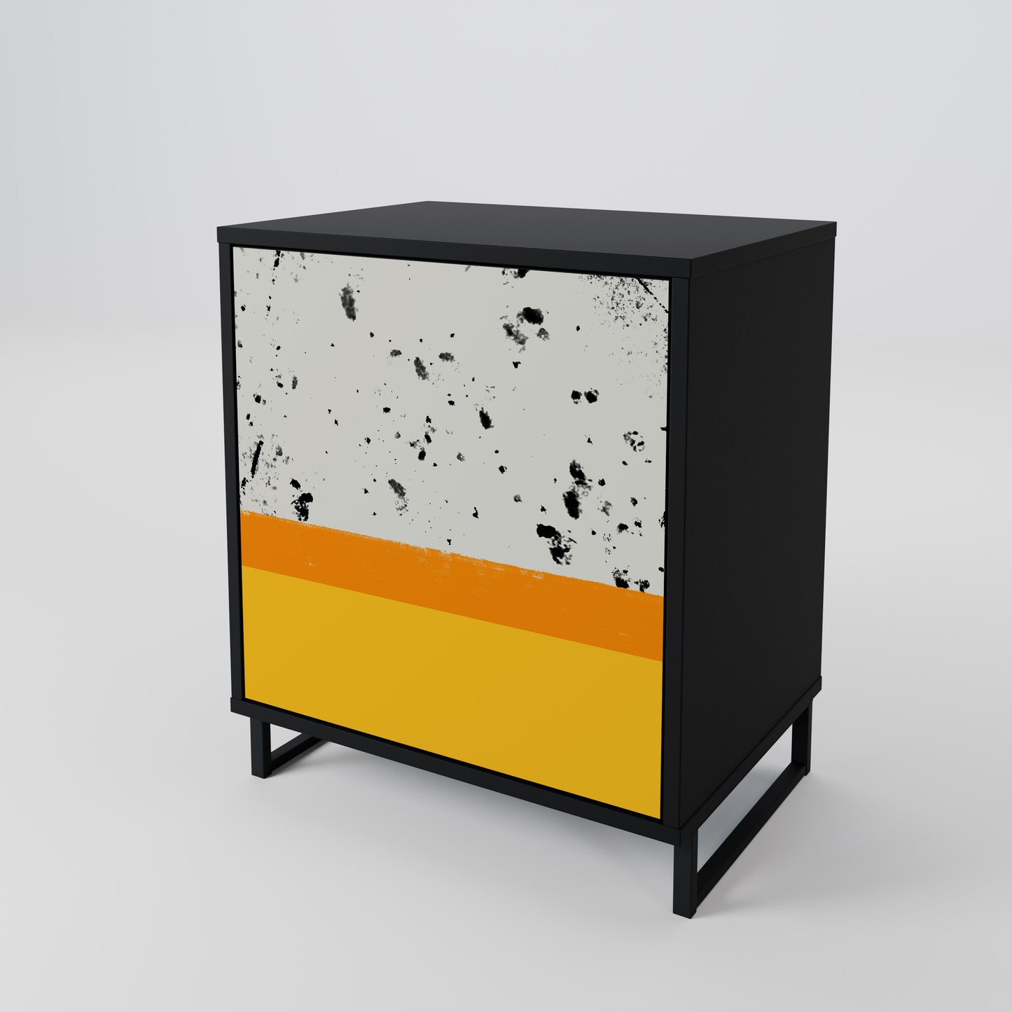 Credenza a 1 anta DYED BY ORANGE con finitura nera