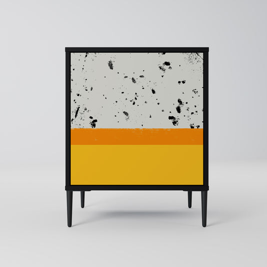 DYED BY ORANGE 1-Door Sideboard in Black Finish