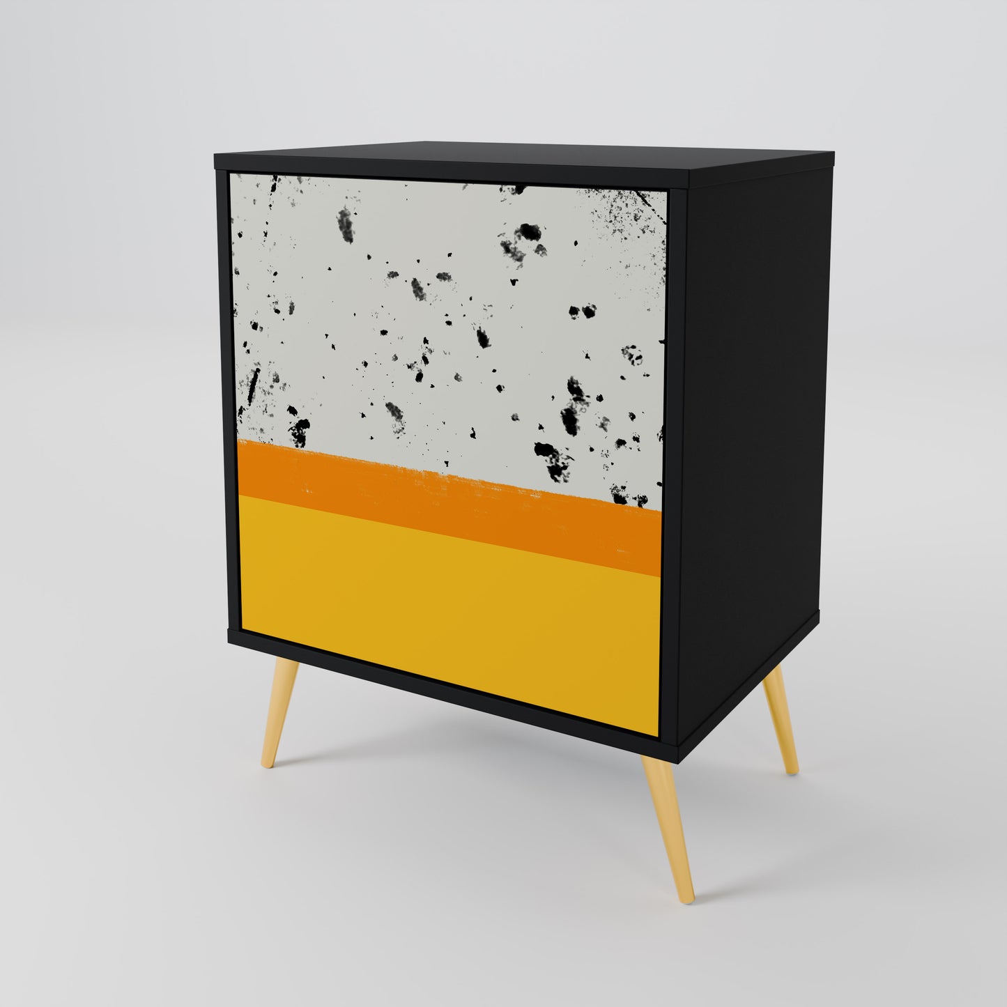 Credenza a 1 anta DYED BY ORANGE con finitura nera