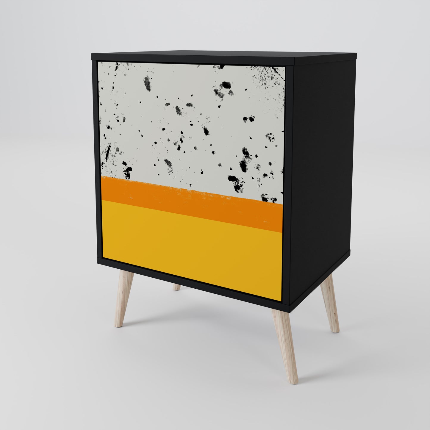 Credenza a 1 anta DYED BY ORANGE con finitura nera