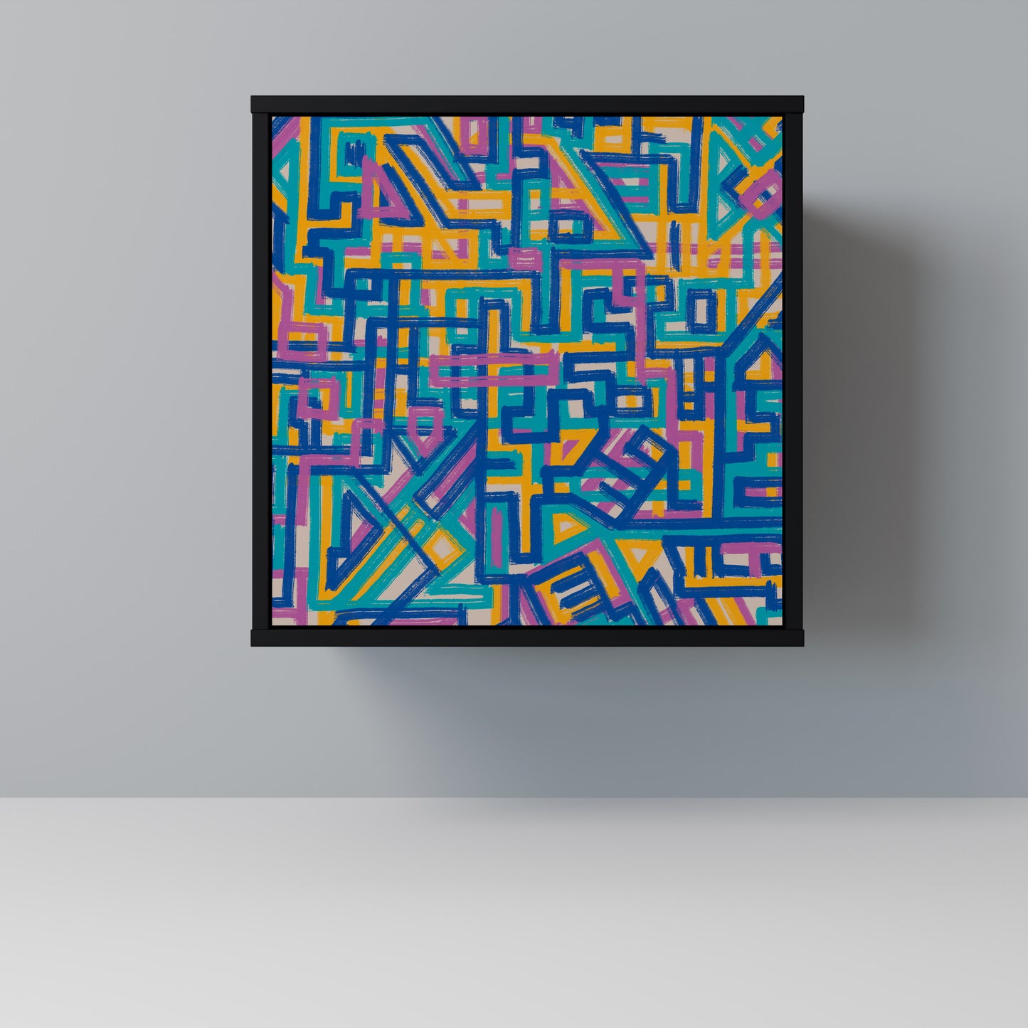 Credenza MEMORIES MAP a 1 anta con finitura nera