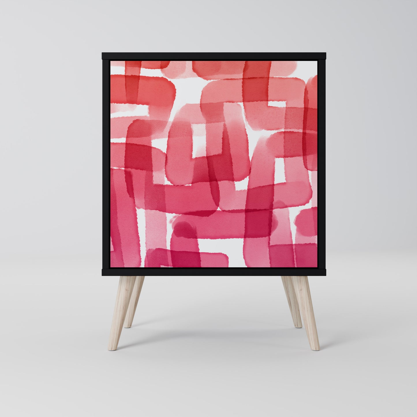 Credenza a 1 anta KALEIDOSCOPIC CUBISM in finitura nera