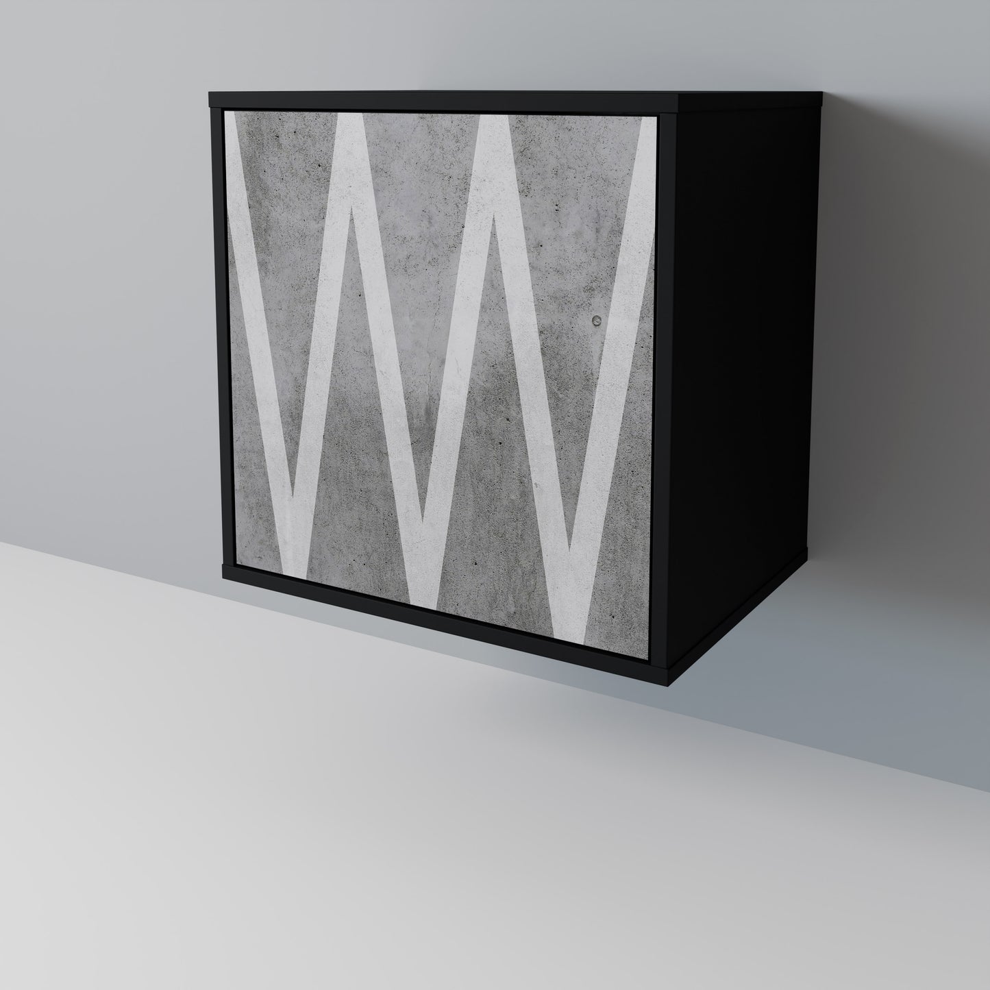 Credenza SOLID ZIG ZAG a 1 anta con finitura nera