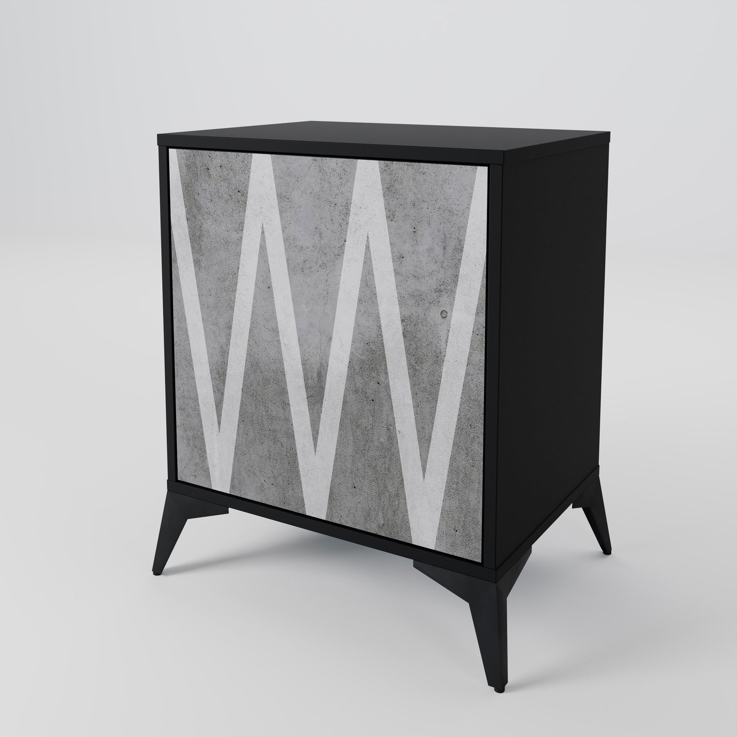 Credenza SOLID ZIG ZAG a 1 anta con finitura nera