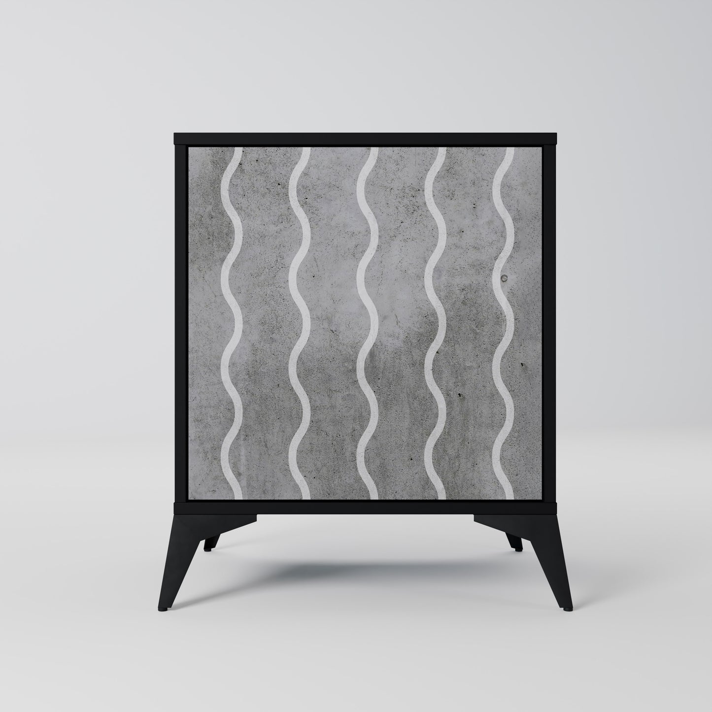 Credenza WAVES OF CONCRETE a 1 anta con finitura nera