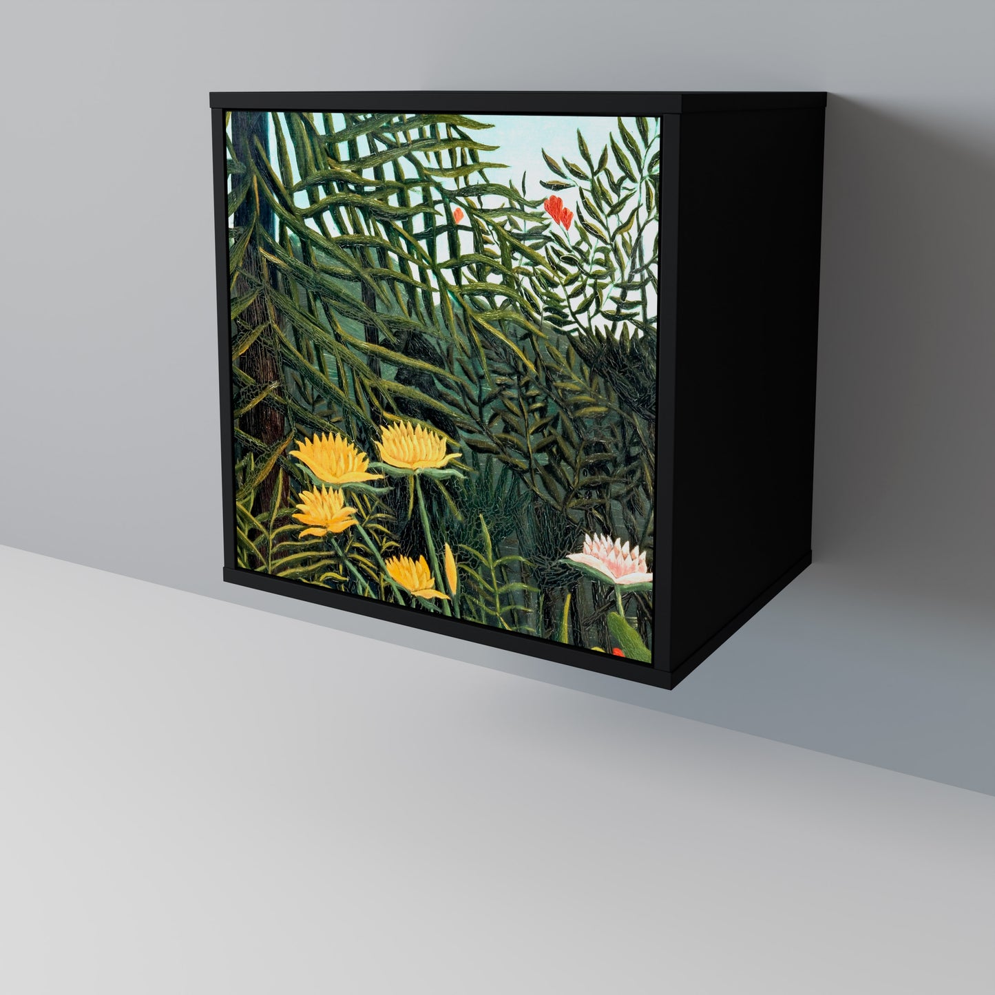 Credenza a 1 anta VIRGIN FOREST WITH SUNSET con finitura nera