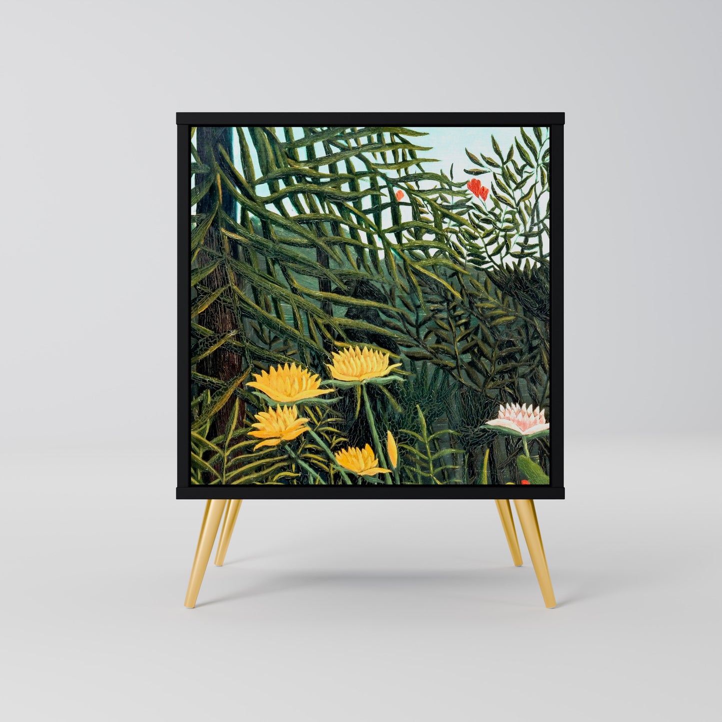 Credenza a 1 anta VIRGIN FOREST WITH SUNSET con finitura nera