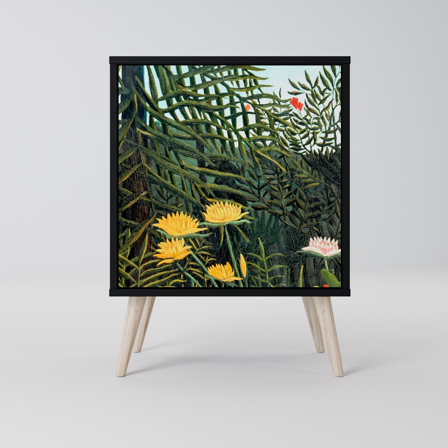 Credenza a 1 anta VIRGIN FOREST WITH SUNSET con finitura nera