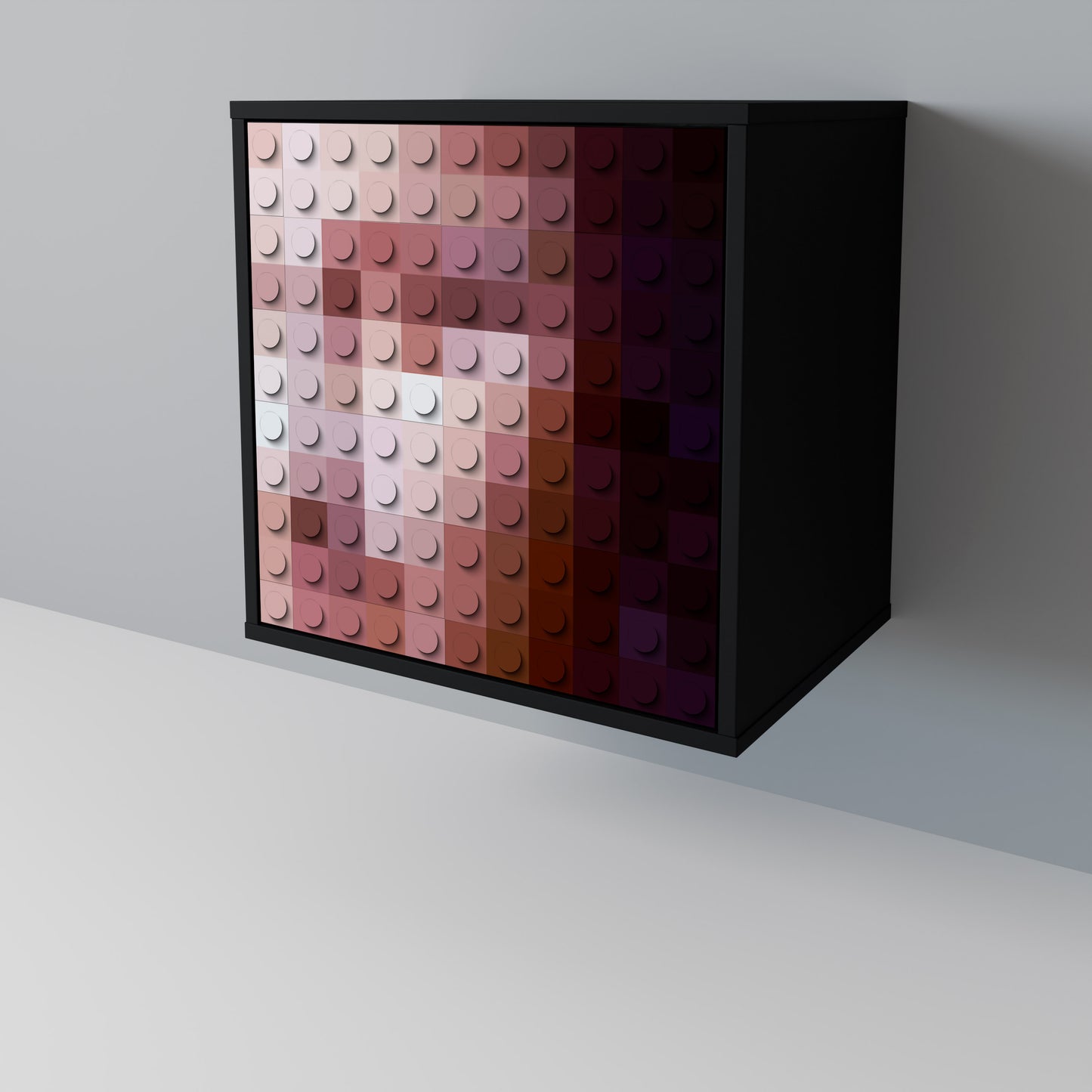 Credenza CONSTRUCTIVE ART a 1 anta con finitura nera