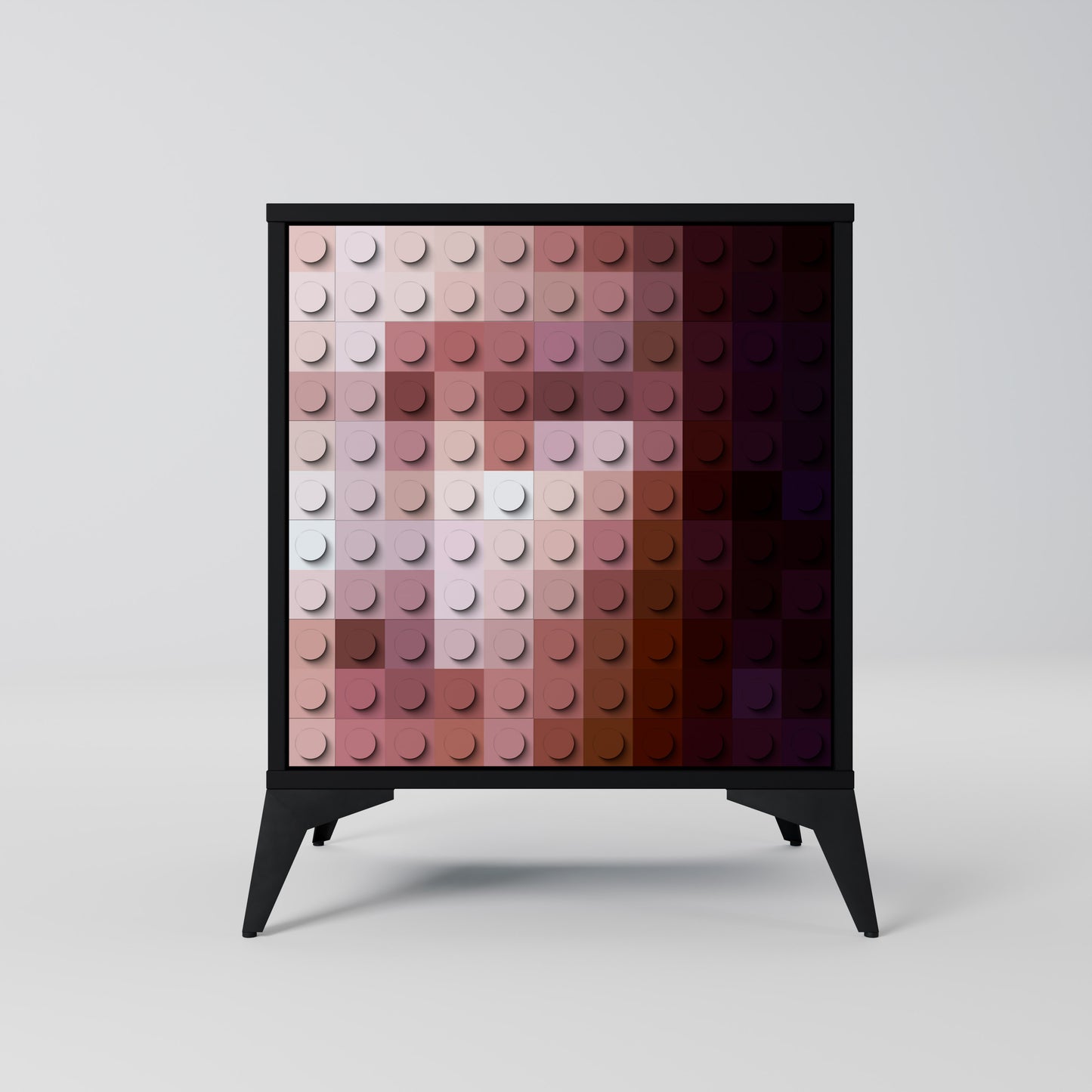 Credenza CONSTRUCTIVE ART a 1 anta con finitura nera