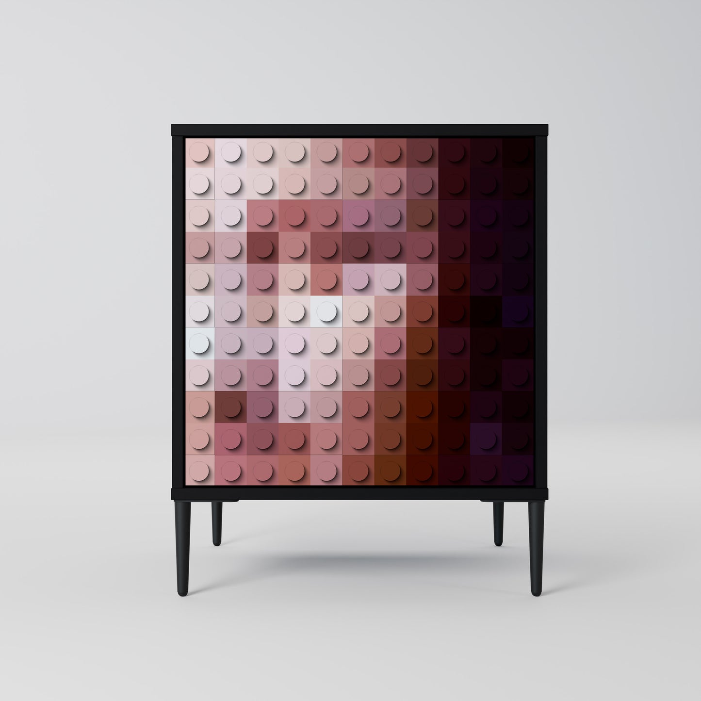 Credenza CONSTRUCTIVE ART a 1 anta con finitura nera