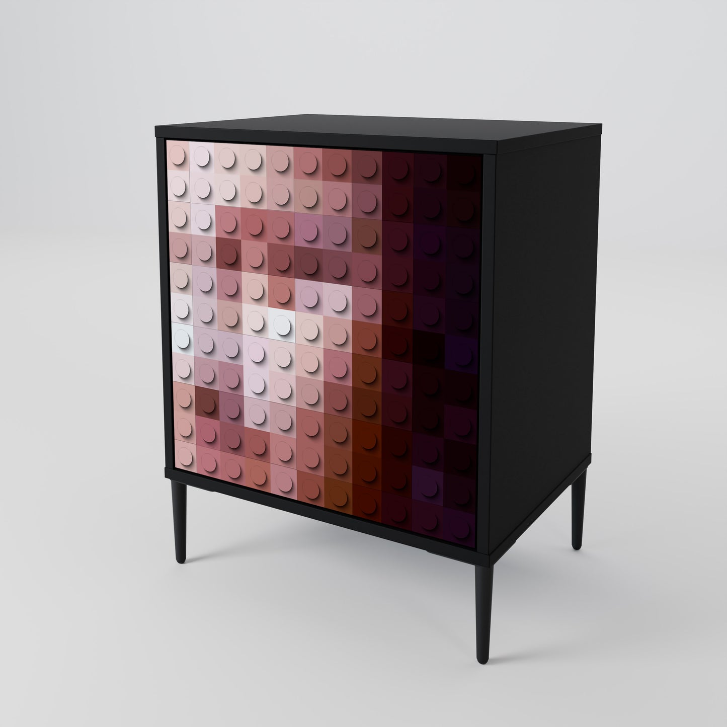 Credenza CONSTRUCTIVE ART a 1 anta con finitura nera