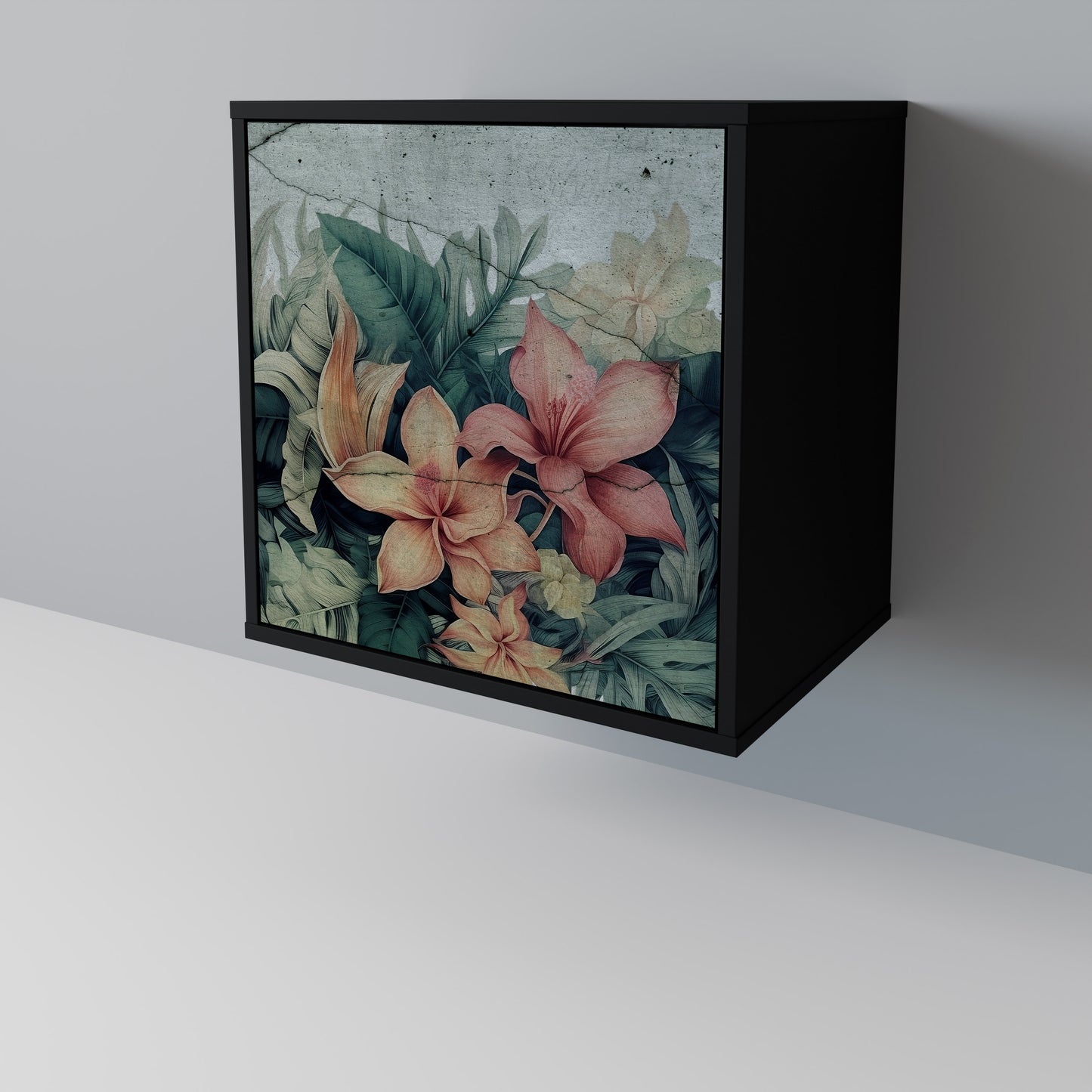 Credenza HEAVENLY BLOOM a 1 anta con finitura nera