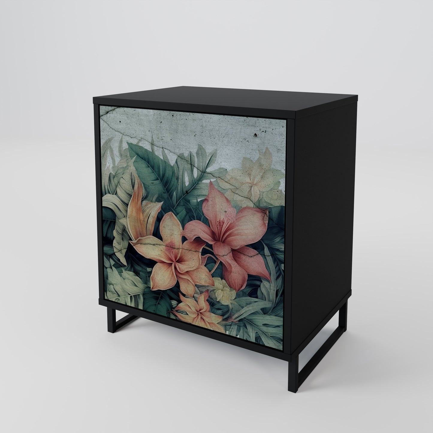 Credenza HEAVENLY BLOOM a 1 anta con finitura nera
